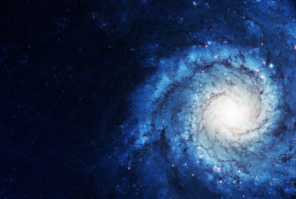 Blue spiral galaxy. Elements of this image furnished by NASA